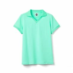 FootJoy Women's Stretch Lisle End On End Open Collar Polo -Golf Clubs Shop footjoy womens stretch lisle end on end open collar polo spearmint 01 36663.1633379496