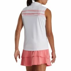 FootJoy Women's Watercolor Block Sleeveless Polo -Golf Clubs Shop footjoy womens watercolor block sleeveless polo white bright coral 03 54632.1676594805