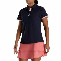 FootJoy Women's Watercolor Trim Polo 26 FootJoy Women's Watercolor Trim Polo -Golf Clubs Shop footjoy womens watercolor trim polo navy 02 95127.1676587412