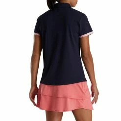 FootJoy Women's Watercolor Trim Polo 28 FootJoy Women's Watercolor Trim Polo -Golf Clubs Shop footjoy womens watercolor trim polo navy 03 36295.1676588276