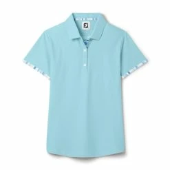 FootJoy Women's Watercolor Trim Polo 32 FootJoy Women's Watercolor Trim Polo -Golf Clubs Shop footjoy womens watercolor trim polo sky 01 93409.1676588866