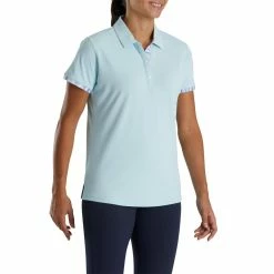 FootJoy Women's Watercolor Trim Polo 35 FootJoy Women's Watercolor Trim Polo -Golf Clubs Shop footjoy womens watercolor trim polo sky 02 29289.1676596373