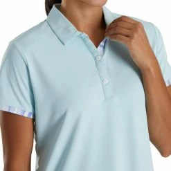FootJoy Women's Watercolor Trim Polo 38 FootJoy Women's Watercolor Trim Polo -Golf Clubs Shop footjoy womens watercolor trim polo sky 04 43406.1676581146