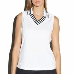 GGBLUE Jasmine Sleeveless Polo 3 GGBLUE Jasmine Sleeveless Polo -Golf Clubs Shop ggblue jasmine sleeveless polo white black 01 42293.1649880226