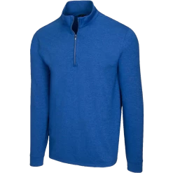 Greg Norman Heathered 1/4 Zip Mock -Golf Clubs Shop greg norman heathered 1 4 zip mock indigo heather 01 64047.1632775037