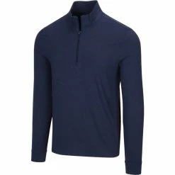 Greg Norman Heathered 1/4 Zip Mock -Golf Clubs Shop greg norman heathered 1 4 zip mock navy heather 01 51028.1632774996