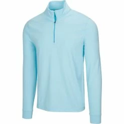 Greg Norman Heathered 1/4 Zip Mock -Golf Clubs Shop greg norman heathered 1 4 zip mock seaside blue heather 01 64203.1632775036