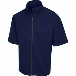 Greg Norman Weatherknit Waterproof Short Sleeve Rain Jacket 3 Greg Norman Weatherknit Waterproof Short Sleeve Rain Jacket -Golf Clubs Shop greg norman weatherknit waterproof short sleeve rain jacket navy 01 57866.1638892565