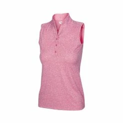 Greg Norman Women's Heathered Dot Sleeveless Polo 10 Greg Norman Women's Heathered Dot Sleeveless Polo -Golf Clubs Shop greg norman womens heathered dot sleeveless polo coral guava 01 38371.1651765028