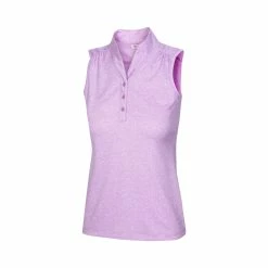 Greg Norman Women's Heathered Dot Sleeveless Polo 11 Greg Norman Women's Heathered Dot Sleeveless Polo -Golf Clubs Shop greg norman womens heathered dot sleeveless polo primrose 01 02980.1651765028