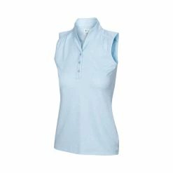 Greg Norman Women's Heathered Dot Sleeveless Polo 12 Greg Norman Women's Heathered Dot Sleeveless Polo -Golf Clubs Shop greg norman womens heathered dot sleeveless polo pure aqua 01 03522.1651765028