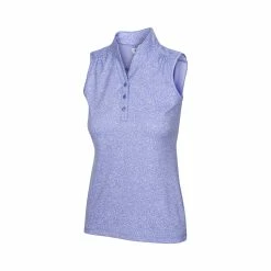 Greg Norman Women's Heathered Dot Sleeveless Polo 13 Greg Norman Women's Heathered Dot Sleeveless Polo -Golf Clubs Shop greg norman womens heathered dot sleeveless polo sweet iris 01 41050.1651765028