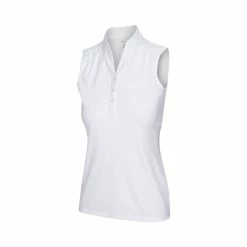 Greg Norman Women's Heathered Dot Sleeveless Polo 9 Greg Norman Women's Heathered Dot Sleeveless Polo -Golf Clubs Shop greg norman womens heathered dot sleeveless polo white 01 43506.1651765028