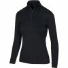 Greg Norman Women's Utility 1/2 Zip Mock -Golf Clubs Shop greg norman womens utility 1 2 zip mock black heather 01 08019.1671482587