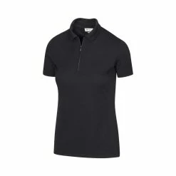 Greg Norman Women's Zip Polo -Golf Clubs Shop greg norman womens zip polo black 01 98535.1644418951