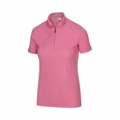 Greg Norman Women's Zip Polo -Golf Clubs Shop greg norman womens zip polo coral guava 01 03355.1644418951