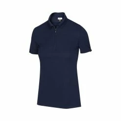 Greg Norman Women's Zip Polo -Golf Clubs Shop greg norman womens zip polo navy 01 56507.1644418951