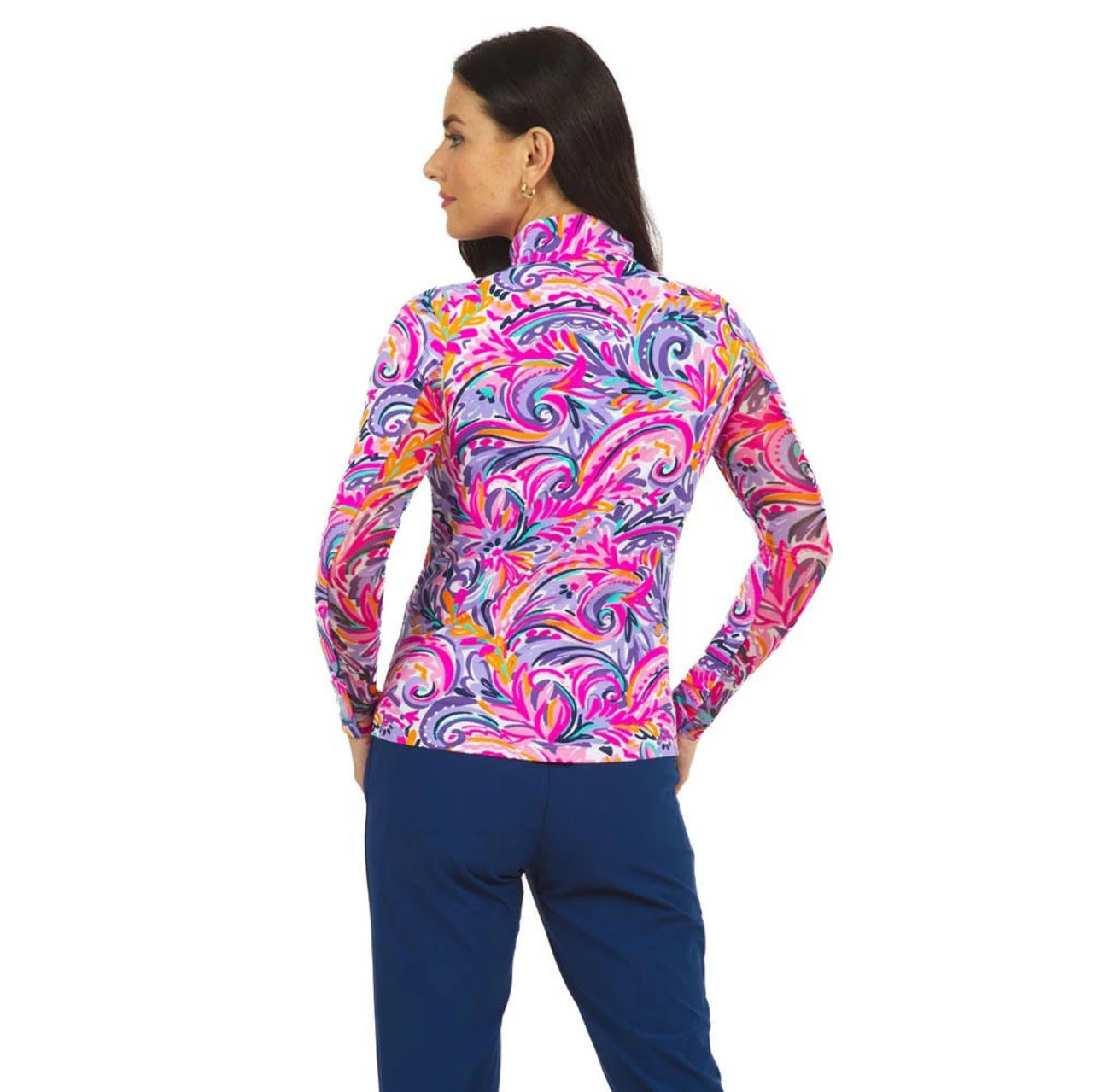 IBKUL Aubrey Print Long Sleeve Mock Neck 2 IBKUL Aubrey Print Long Sleeve Mock Neck - Image 2