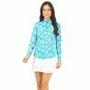 IBKUL Franny Print Long Sleeve Mock Neck -Golf Clubs Shop ibkul franny print long sleeve mock neck turquoise multi 01 19994.1676595492