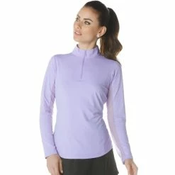 IBKUL Solid Long Sleeve Mock -Golf Clubs Shop ibkul solid long sleeve mock lavender 01 40355.1633113438