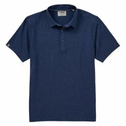 Linksoul Anza Dot Print Polo -Golf Clubs Shop linksoul anza dot print polo faded navy 01 01533.1676589160