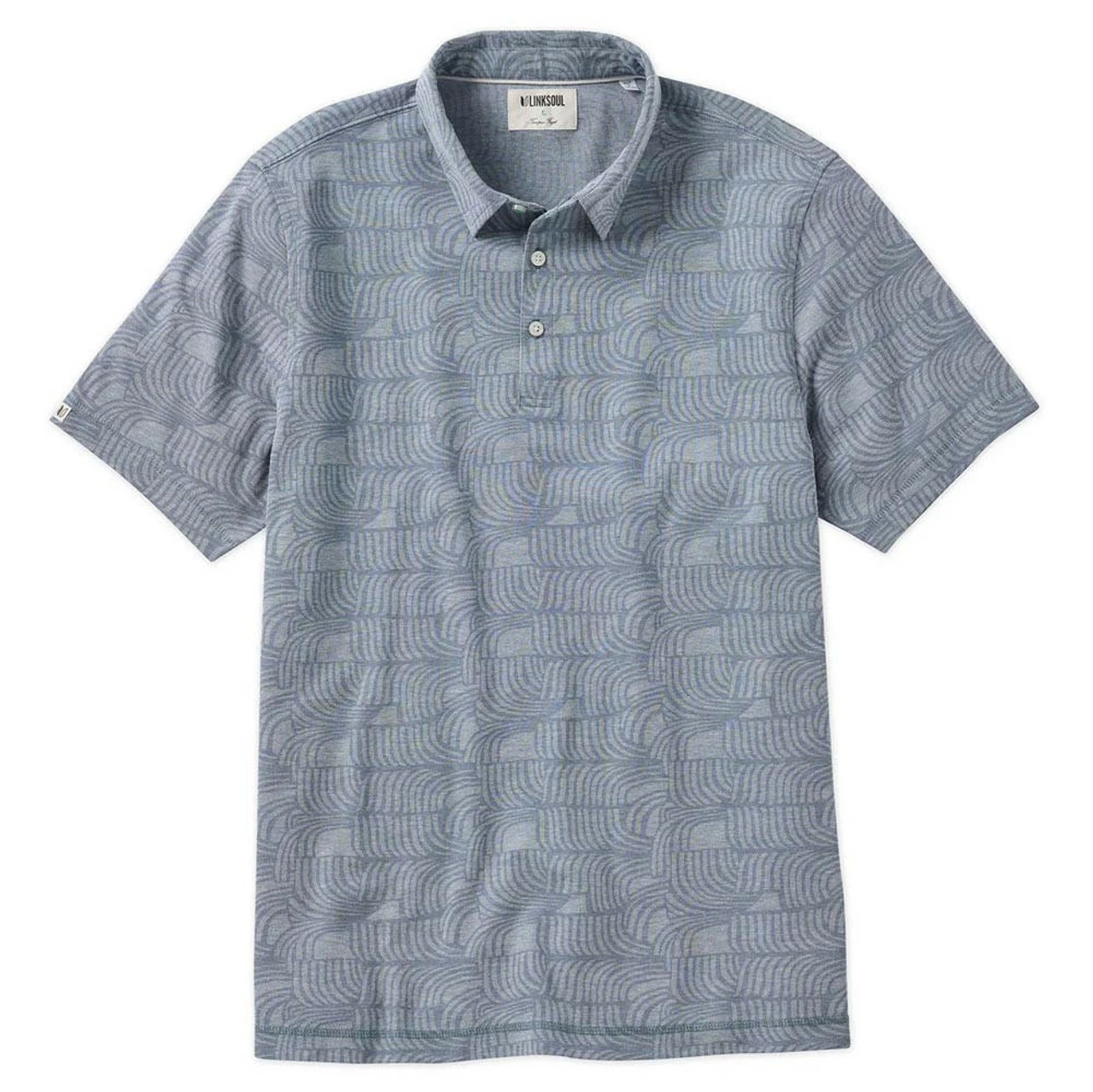 Linksoul Wave Print Oxford Polo 1 Linksoul Wave Print Oxford Polo