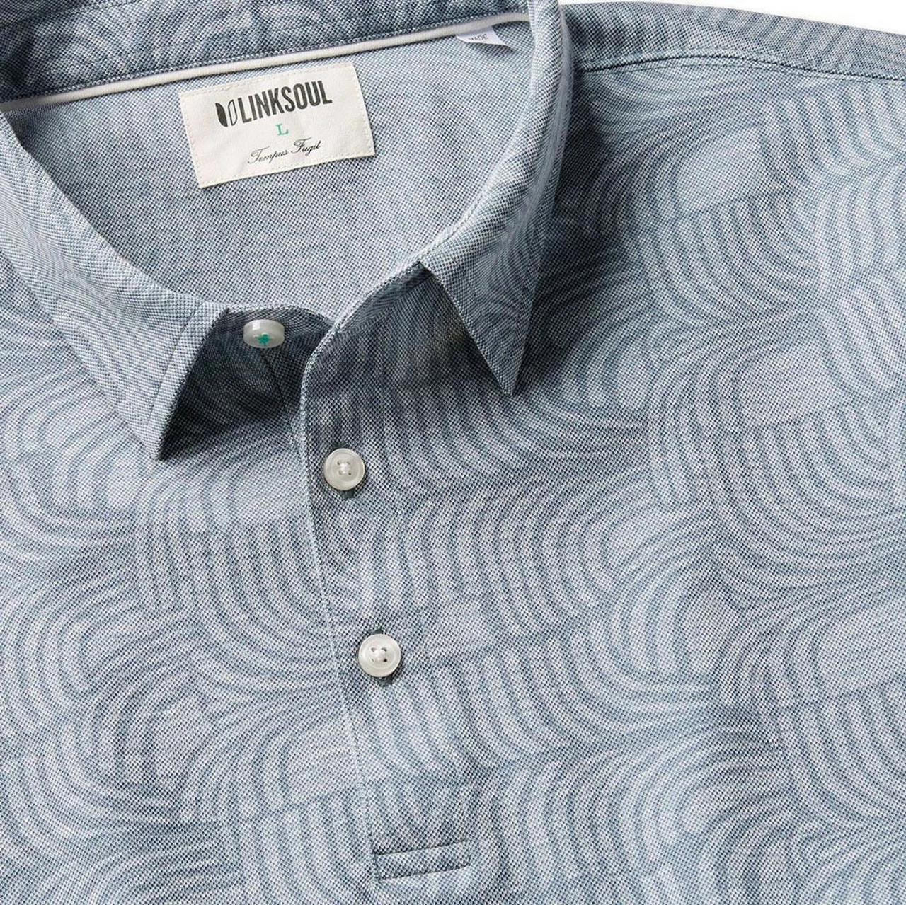 Linksoul Wave Print Oxford Polo 5 Linksoul Wave Print Oxford Polo - Image 5