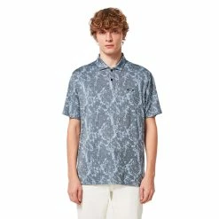 Oakley Marble Jaquard Polo -Golf Clubs Shop oakley marble jacquard polo stonewash blue 03 46277.1677776191
