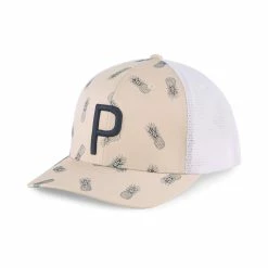 Puma Pineapple Trucker P Hat -Golf Clubs Shop puma pineapple trucker p hat white pepper navy blazer 01 56386.1678814879