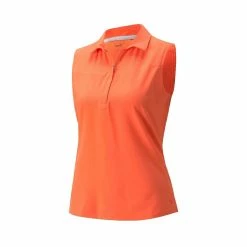 Puma Women's Harding Sleeveless Polo -Golf Clubs Shop puma womens harding sleeveless polo hot coral 01 02737.1645122649
