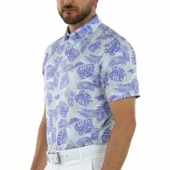 Straight Down Tropics Golf Polo -Golf Clubs Shop straight down tropics polo periwinkle 04 18210.1678909293