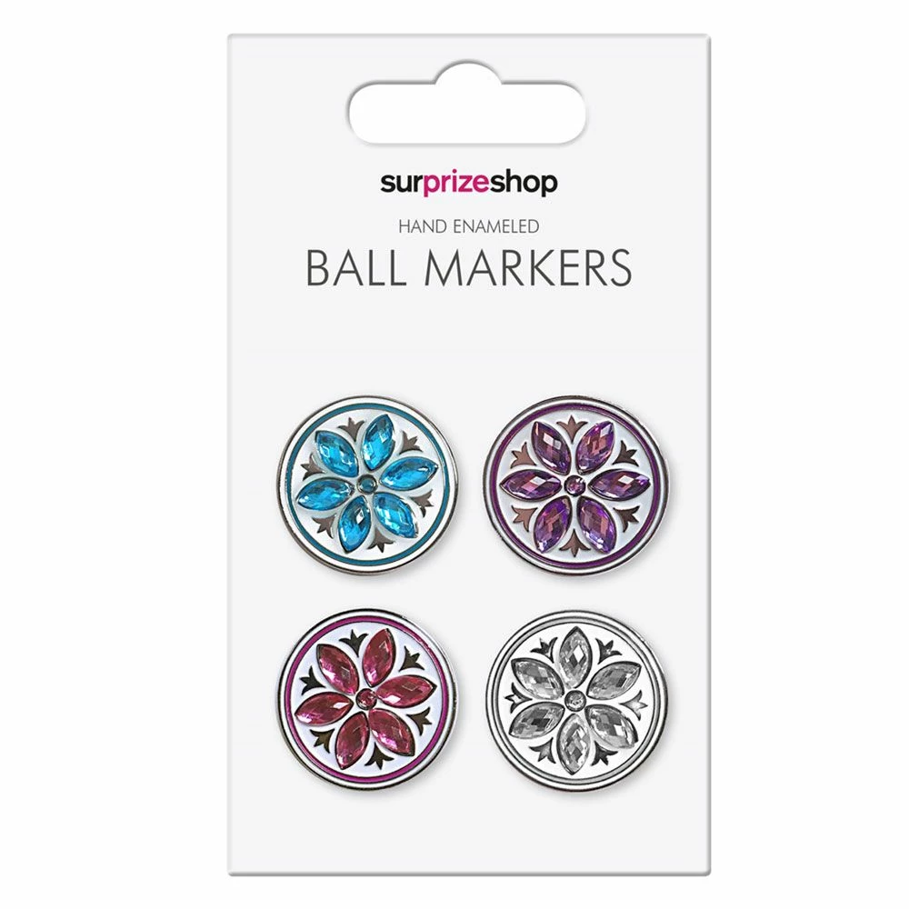SurprizeShop Crystal Flower Golf Ball Marker Set 1 SurprizeShop Crystal Flower Golf Ball Marker Set