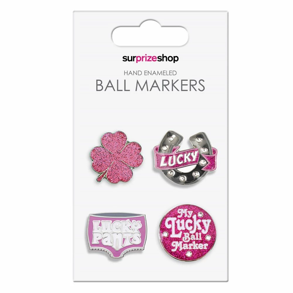 SurprizeShop Pink Good Luck Golf Ball Marker Set 1 SurprizeShop Pink Good Luck Golf Ball Marker Set