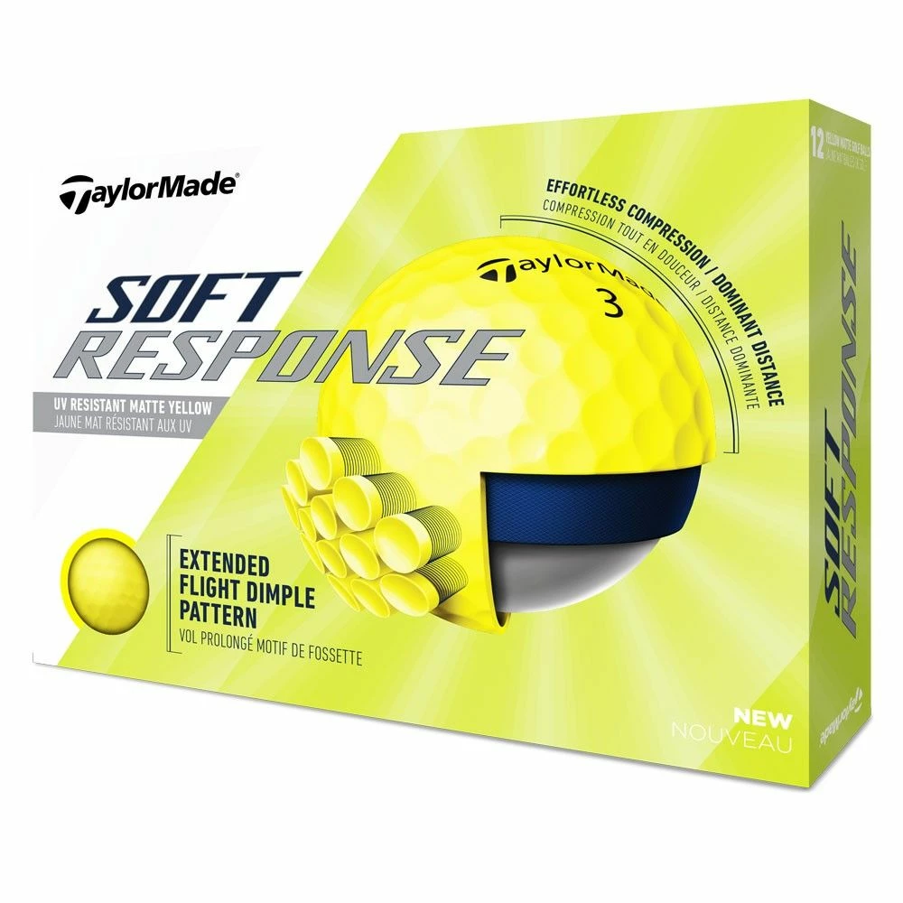TaylorMade Soft Response Yellow Golf Balls 1 TaylorMade Soft Response Yellow Golf Balls