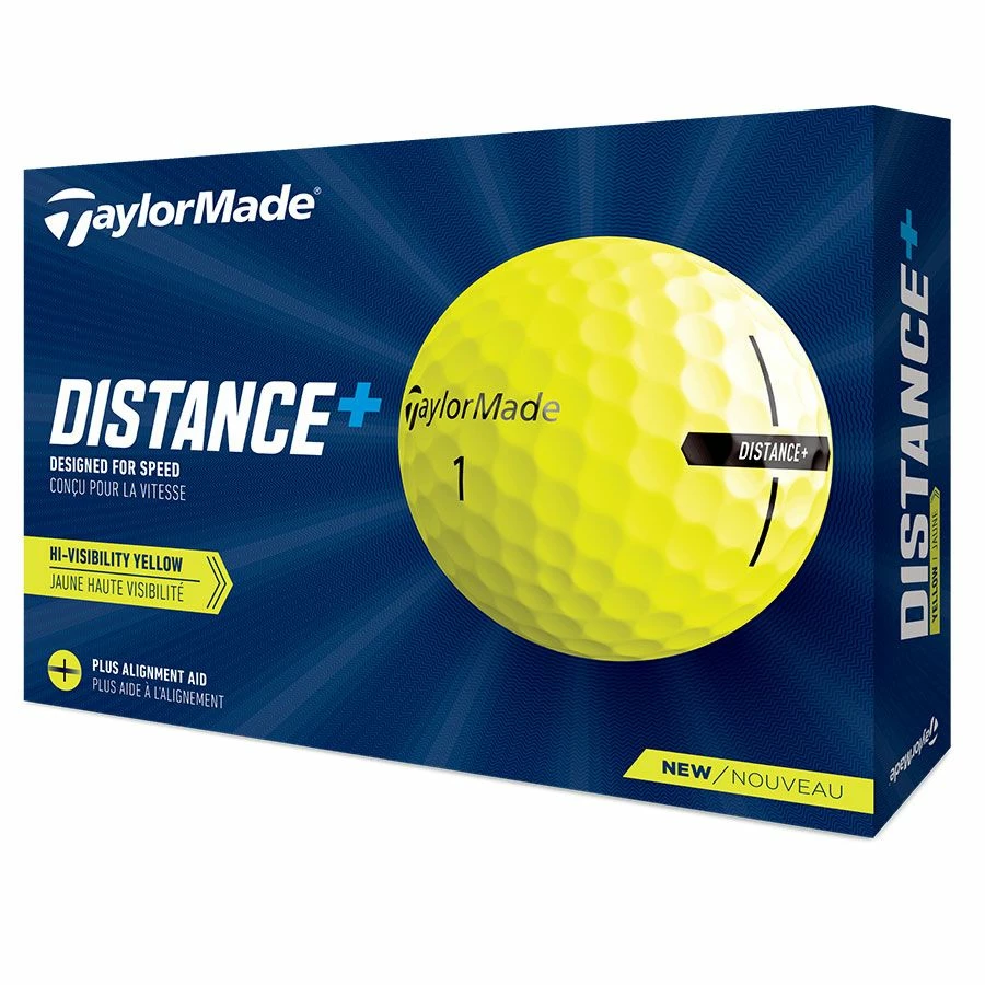 TaylorMade Distance+ Yellow Golf Balls 1 TaylorMade Distance+ Yellow Golf Balls