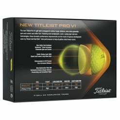 Titleist Pro V1 Yellow Golf Balls 7 Titleist Pro V1 Yellow Golf Balls -Golf Clubs Shop titleist 2021 pro v1 yellow golf balls packaging back