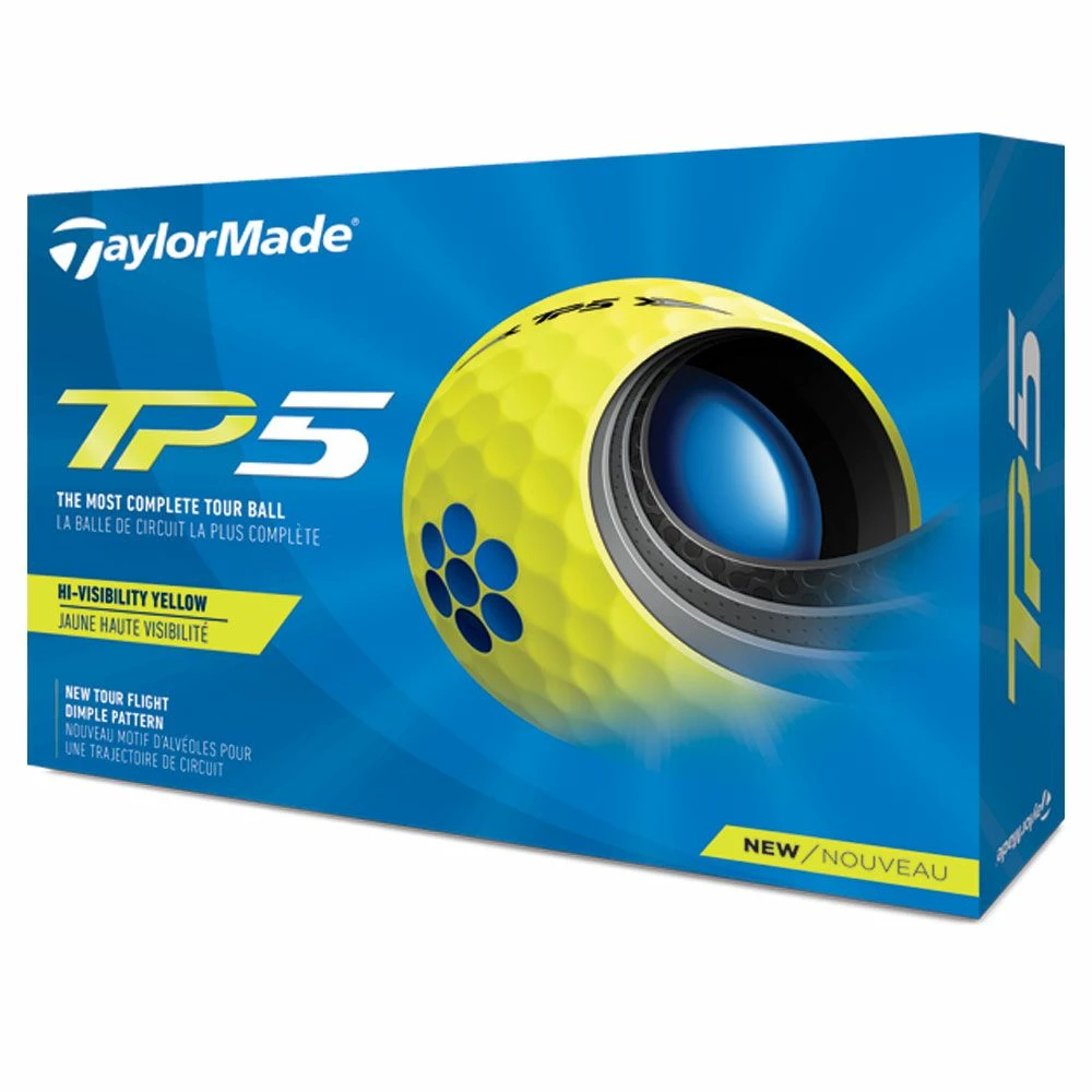 TaylorMade TP5 2021 Yellow Golf Balls 1 TaylorMade TP5 2021 Yellow Golf Balls